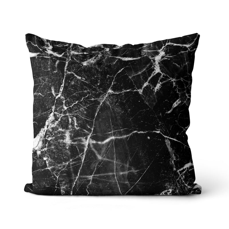 Decorative Throw Pillow Black Marble, Contemporary Modern Home Decor
