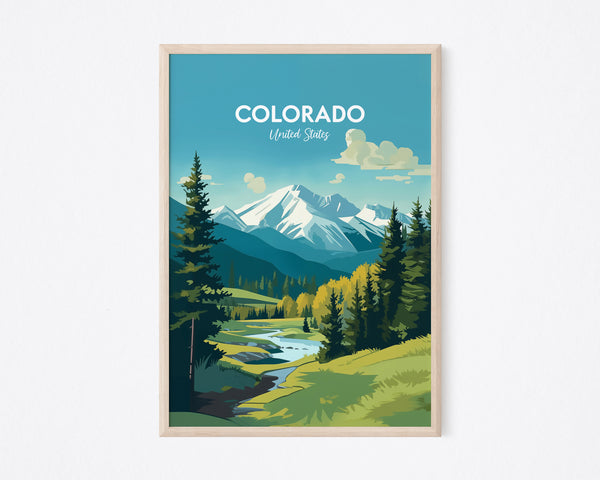 Colorado Print, Colorado Mountains Poster, Rocky Mountains Print, Travel Poster, United States, Poster Print, Mountains Print, Home Decor