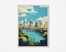 Austin City Print, Austin Poster, Austin Texas Print, United States Print, Austin City Illustration Print, City Print, Wall Decor