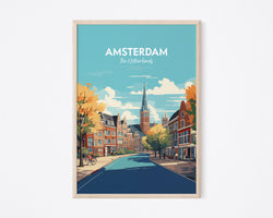 Amsterdam Print, Amsterdam Poster, Netherlands Print, Dutch City Print, Dutch Illustration Print, Vector Travel Print, Housewarming Gift, Wall Decor