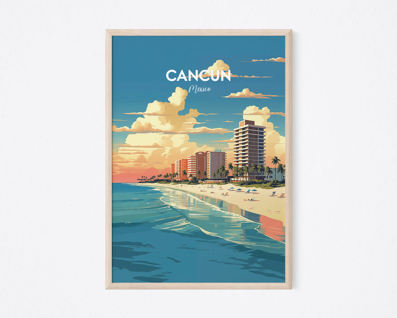 Cancun Beach Print, Cancun Poster, Cancun Mexico, City Print, City Poster, Mexico Poster, Cancun Poster, City Prints, Wall Prints, Home Decor
