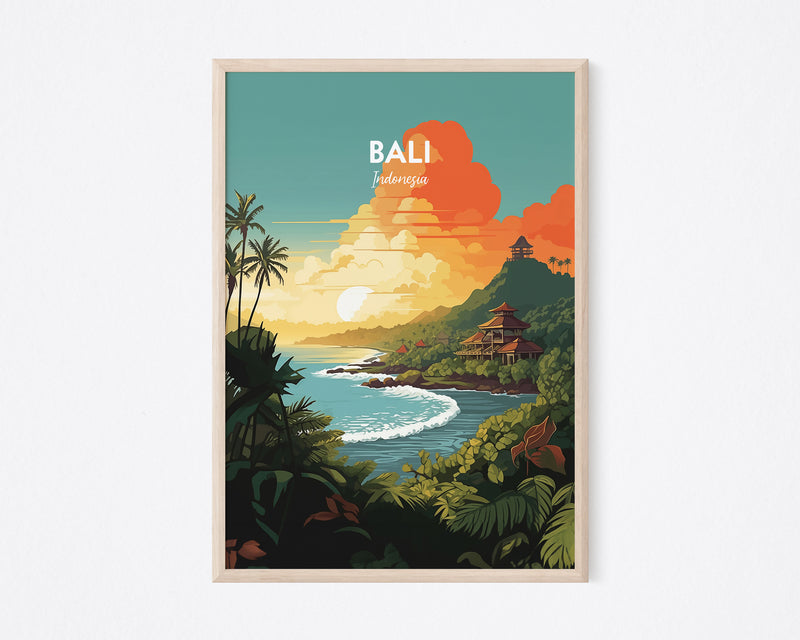 Bali Print Poster, Bali Indonesia Travel Wall Art Poster Print, Bali Poster, Bali Beach Print, Surf Poster, Indonesia Travel Poster, Home Decor Wall Art