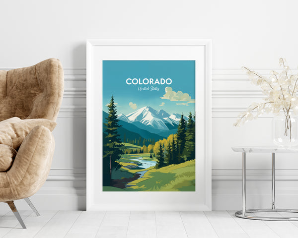 Colorado Print, Colorado Mountains Poster, Rocky Mountains Print, Travel Poster, United States, Poster Print, Mountains Print, Home Decor
