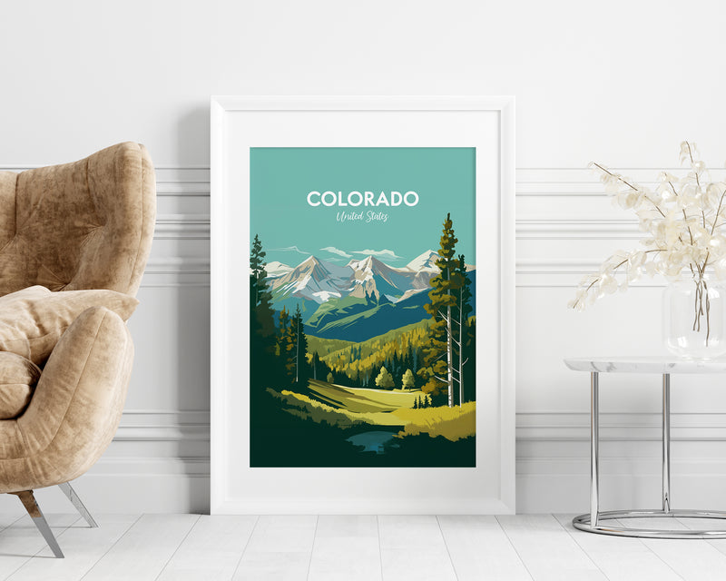 Colorado Poster, Colorado Print, United States, Travel Poster, Poster Print, Digital Art, Wall Art, Instant Download, Home Decor, Mountains Art Print