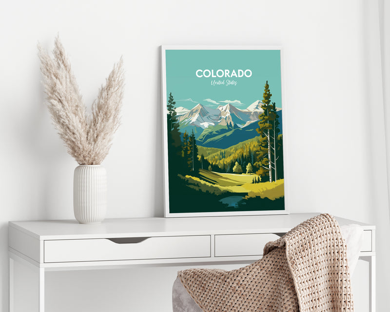 Colorado Poster, Colorado Print, United States, Travel Poster, Poster Print, Digital Art, Wall Art, Instant Download, Home Decor, Mountains Art Print