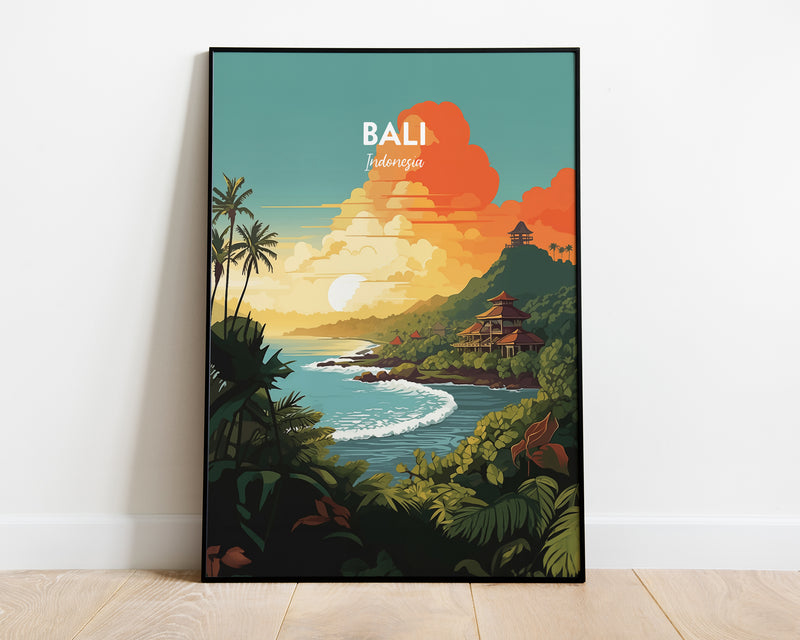 Bali Print Poster, Bali Indonesia Travel Wall Art Poster Print, Bali Poster, Bali Beach Print, Surf Poster, Indonesia Travel Poster, Home Decor Wall Art