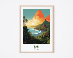 Bali Print Poster, Bali Indonesia Travel Wall Art Poster Print, Bali Poster, Bali Beach Print, Surf Poster, Indonesia Travel Poster