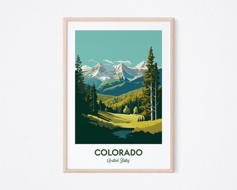 Colorado Poster, Colorado Print, United States, Travel Poster, Poster Print, Digital Art, Wall Art, Mountains Art Print