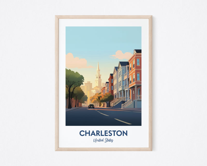 Charleston Print, Charleston, South Carolina Travel Print, Poster South Carolina, Travel Illustration