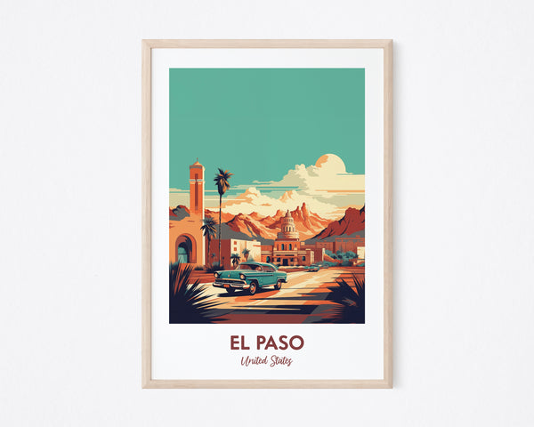 El Paso Print, Texas Print, Retro Print, Retro Poster, USA Poster, El Paso Poster, Texas Poster, El Paso Print Poster