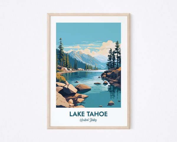 Lake Tahoe National Park Print Wall Art, Lake Tahoe Poster, Tahoe National Park Wall Art, Tahoe Travel Print, California Print, Lake Print
