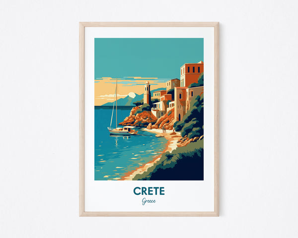Crete Travel Poster, Greece Print, Crete Poster, Greek Print, Crete Print, Greece Poster, Summer Travel Print