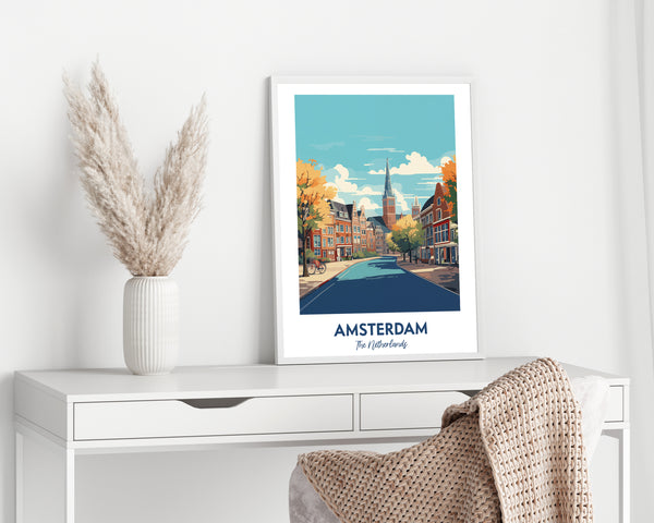Amsterdam Print, Amsterdam Poster, Netherlands Print, Dutch City Print, Dutch Illustration Print, Vector Travel Print