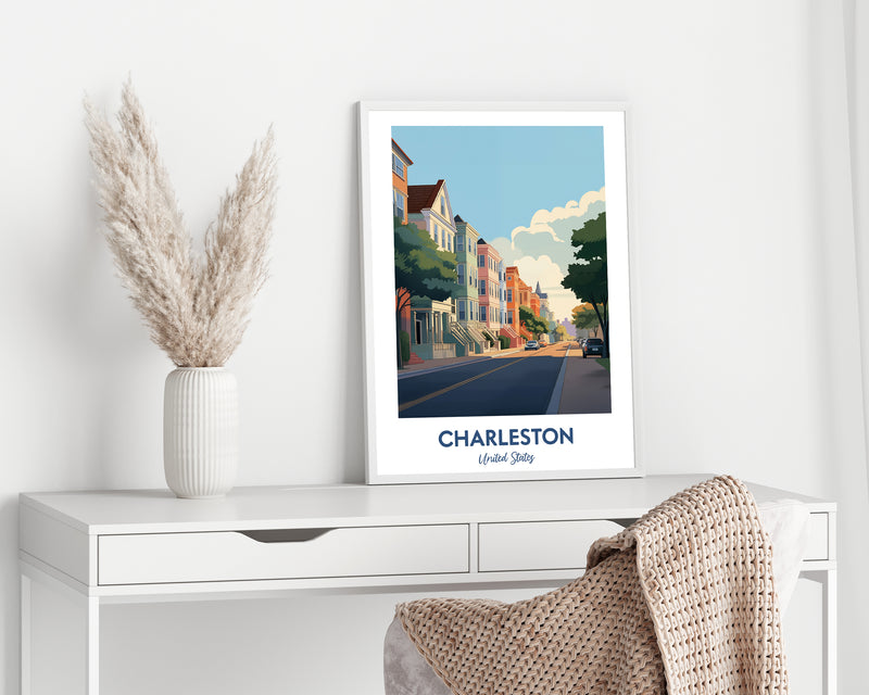 Charleston Print, Charleston Travel Print, Poster South Carolina, Charleston South Carolina Art Print, Travel Illustrations Southern Decor