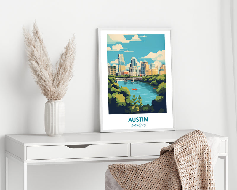 Austin City Print, Austin Poster, Austin Texas Print, United States Print, Austin City Illustration Print, City Print