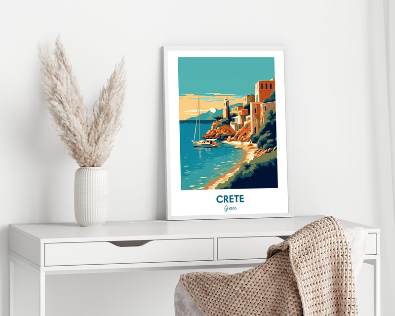 Crete Travel Poster, Greece Print, Crete Poster, Greek Print, Crete Print, Greece Poster, Summer Travel Print