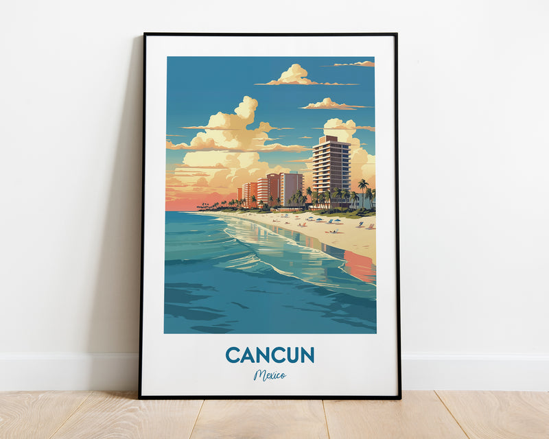 Cancun Beach Print, Cancun Poster, Cancun Mexico, City Print, City Poster, Mexico Poster, Cancun Poster, City Prints