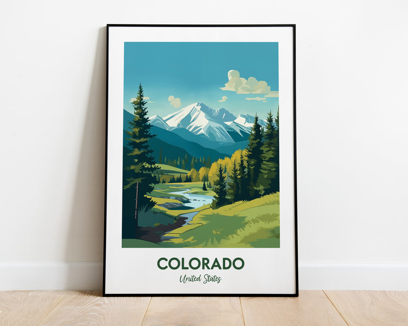 Colorado Print, Colorado Mountains Poster, Rocky Mountains Print, Travel Poster, United States, Poster Print, Mountains Print