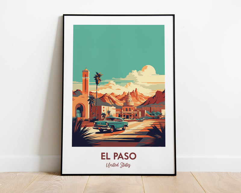 El Paso Print, Texas Print, Retro Print, Retro Poster, USA Poster, El Paso Poster, Texas Poster, El Paso Print Poster