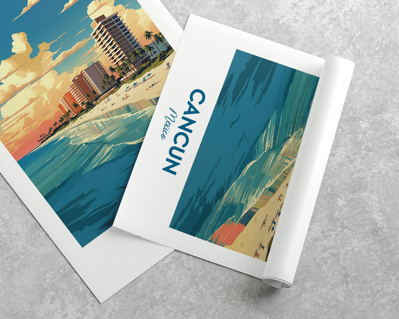 Cancun Beach Print, Cancun Poster, Cancun Mexico, City Print, City Poster, Mexico Poster, Cancun Poster, City Prints