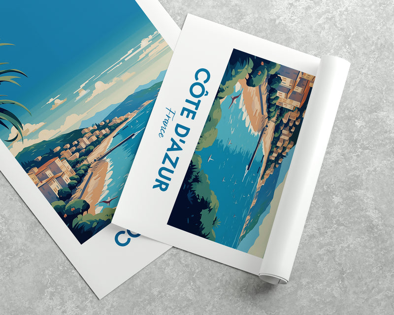 Cote d’Azur Travel Print, France, French Riviera Poster, Nice City Print, France Poster, Summer Travel Print