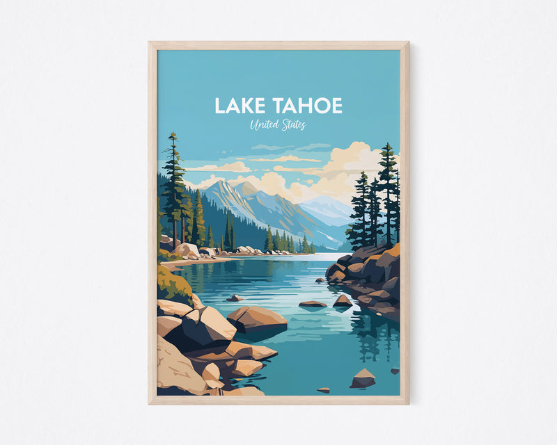 Lake Tahoe National Park Print Wall Art, Lake Tahoe Poster, Tahoe National Park Wall Art, Tahoe Travel Print, California Print, Lake Print