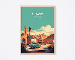 El Paso Print, Texas Print ,Retro Print, Retro Poster, USA Poster, El Paso Poster, Texas Poster, El Paso Print Poster