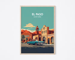El Paso Poster, Texas Print , Retro Print, Retro Print, USA Poster, El Paso Print, Texas Poster, El Paso Print Poster