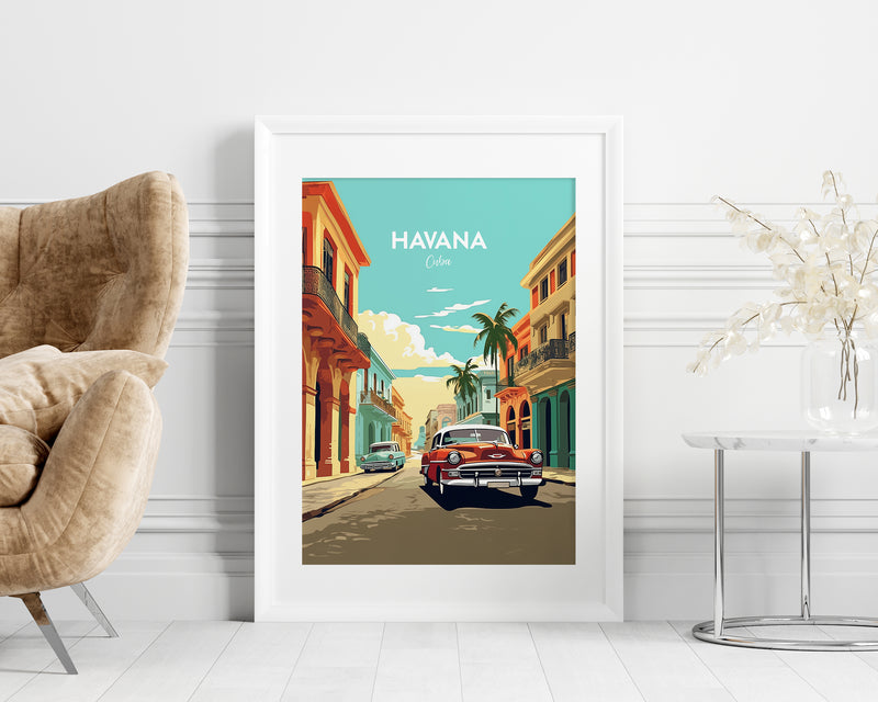 Havana Travel Print, Havana Poster, Havana Cuba Print, Havana Print Art, Havana Wall Decor, Cuba Wall Art, Travel Print, Travel Cuba Poster