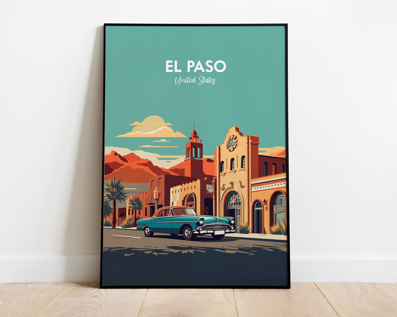 El Paso Poster, Texas Print , Retro Print, Retro Print, USA Poster, El Paso Print, Texas Poster, El Paso Print Poster
