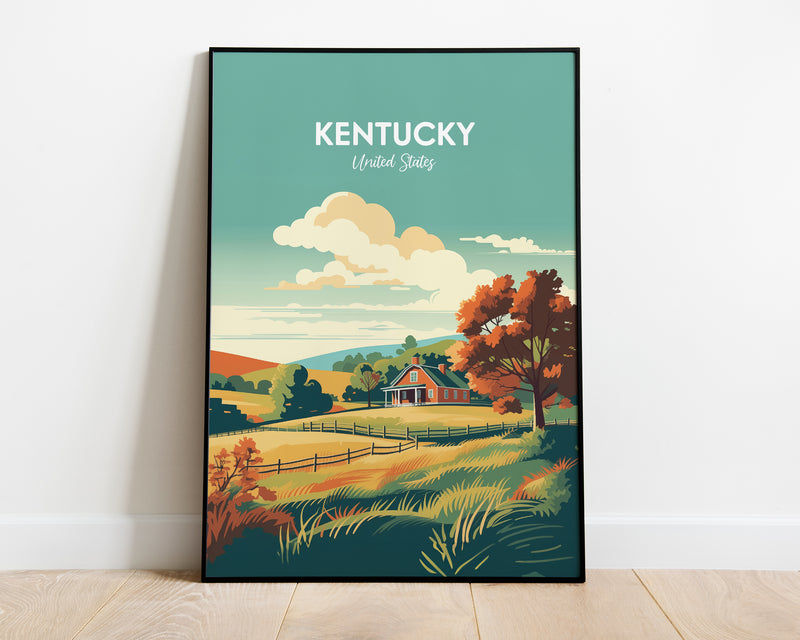 Kentucky Poster, United States, Travel Art, Kentucky Poster, Poster Print, Farm Print, Digital Art, Wall Art, Instant Download, Home Decor