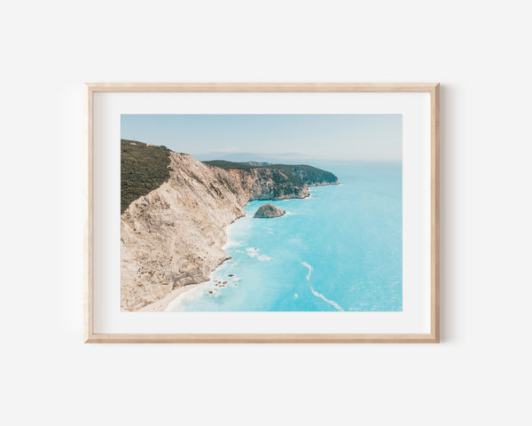 Greece Aerial Print, Greek Coastal Beach Landscape