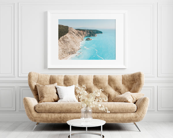 Greece Aerial Print, Greek Coastal Beach Landscape