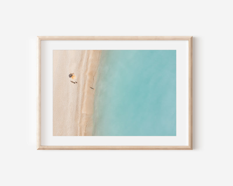 Beach Art Print, Aerial Minimalist Beach Photography