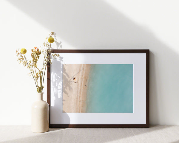 Beach Art Print, Aerial Minimalist Beach Photography