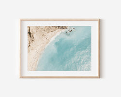 Coastal Printable Wall Art, Aerial Beach Greece Print