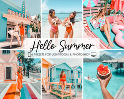 Hello Summer Lightroom Mobile Presets and Adobe Photoshop Beach Travel Filters