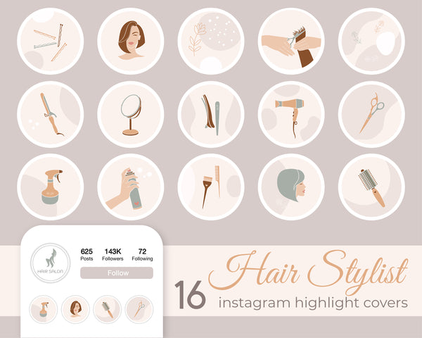 Hair Stylist Beauty Instagram Highlight Covers