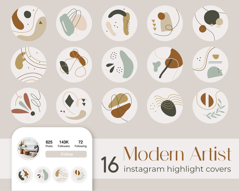 Modern Artist Instagram Highlight Covers