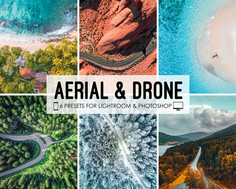 DJI Lightroom Presets for Drones, Aerial Drone Presets for Photoshop and Lightroom