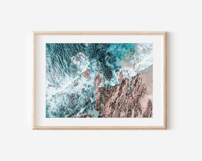 Aerial Ocean Waves Print, Beach Print, Ocean Print