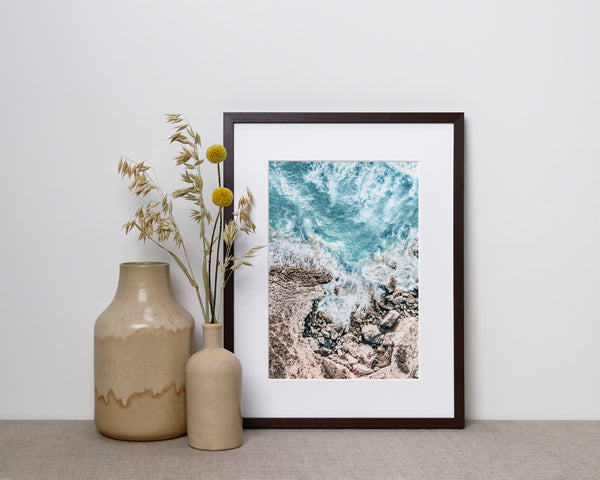 Coastal Print, Aerial Ocean Landscape, Digital Download