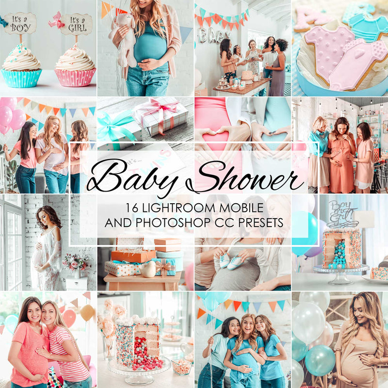 Baby Shower Party Presets For Newborn, Kids and Children In Lightroom Mobile and Photoshop