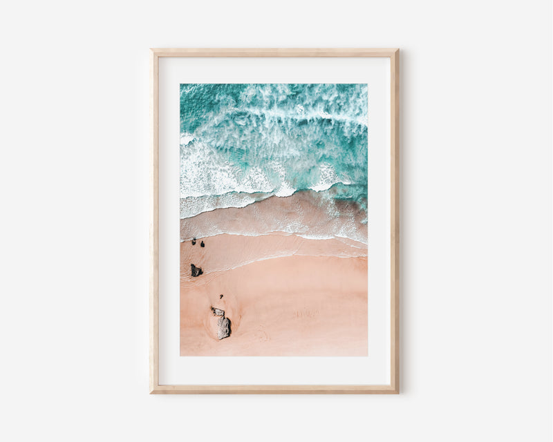 Ocean Print, Aerial Ocean Beach Print, Aerial Beach Print, Beach Photography, Blue Sea Art Print