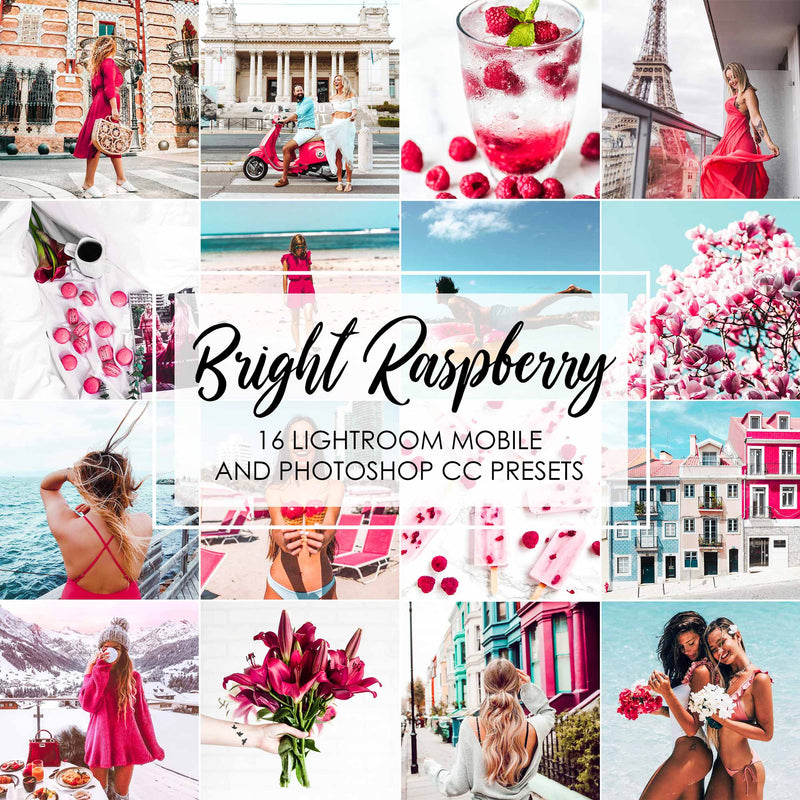 Bright Raspberry Pink And Blue Lightroom Presets