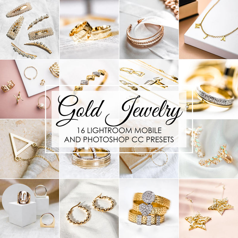 Gold Jewelry Lightroom Presets For Product Photography