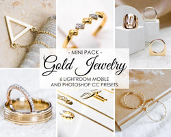Gold Jewelry Lightroom Presets and Photoshop Filters for Product Photography