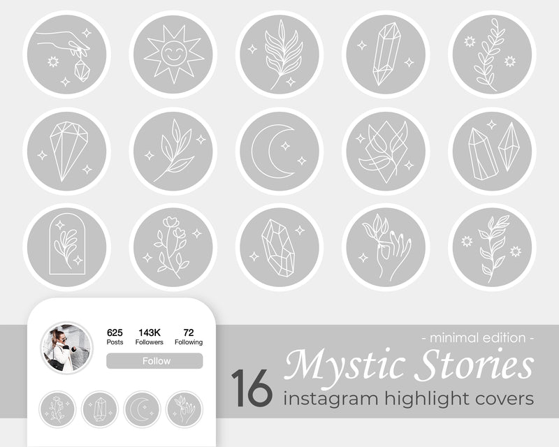 Instagram Highlight Covers Mystic Stories Minimal Icons