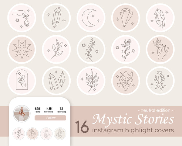 Instagram Highlight Story Covers Mystic Stories Neutral