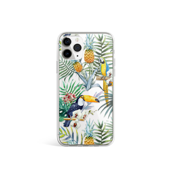 Jungle Birds Print iPhone Case, Tucan Parrots Cover, iPhone 11 X Xs Xr